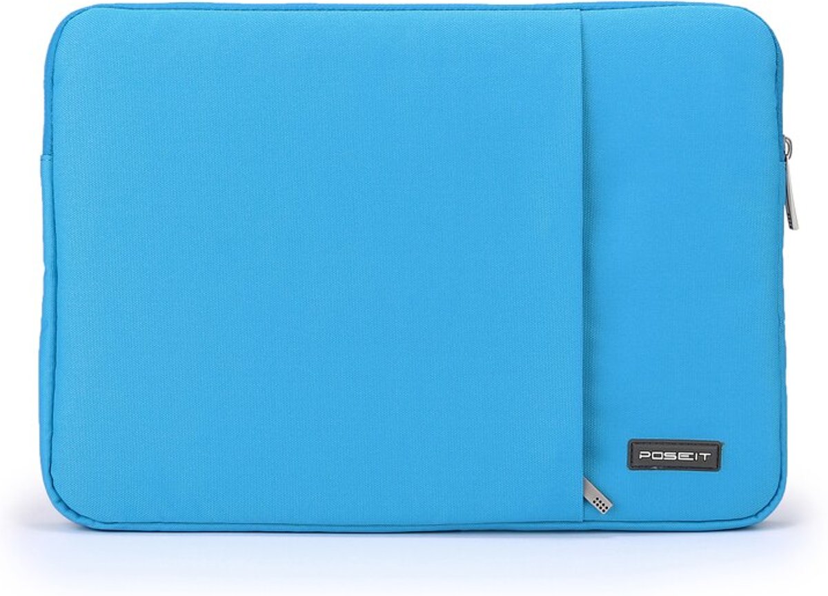 Luxe Laptophoes Ritssluiting met Buitenvak | 13 inch | Felblauw | Laptop Accessoires